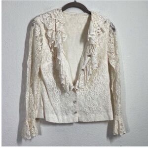 Vintage Ruffle lace blouse